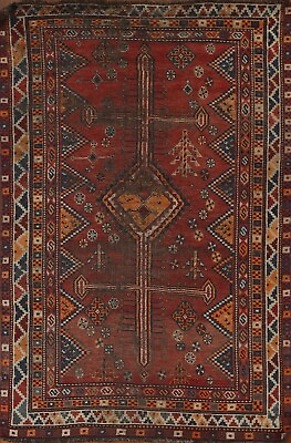 #ad Antique Nomad Geometric Abadeh 4x7 Area Rug Low Pile Hand knotted Tribal Carpet $517.00