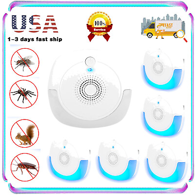 #ad 6Pack Ultrasonic Pest Repeller Electronic Pest Repellent Pest Control For Insect $19.99