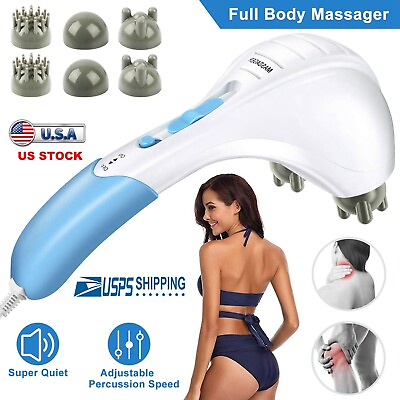 #ad Electric Full Body Relax Handheld Massager Wand Back Neck Percussion Vibrating $31.72