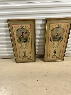 #ad #ad pair of framed french vintage prints After Drouais and Mademoiselle De Charlo $900.00