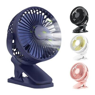 #ad USB Desk Clip On Fan Rechargeable Mini Portable Cooling Camping Baby Stroller $9.99