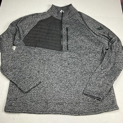 #ad NRA Mens 1 4 Zip Pullover Jacket Gray Black Hunting Logo Outdoor Sweater Size XL $22.99