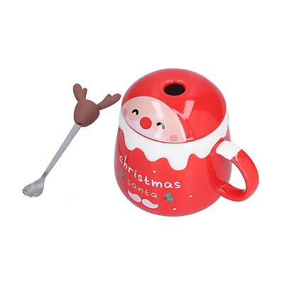 #ad Type C Red 450ml Christmas Cup Cute Elk Coffee Mug Ceramic Tea Milk Cup AOS $27.32