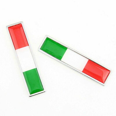 #ad 2Pcs Universal Italy Italian National Flag Emblem Car Fenders Sticker Zinc Alloy $8.74
