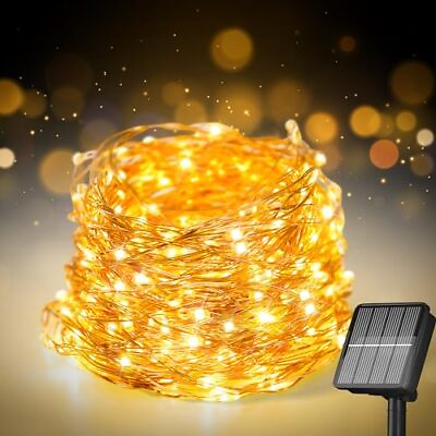 #ad Solar String Lights for Outside 72Ft 200 LED Solar Fairy Lights Warm White $11.53
