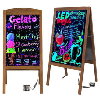 #ad Large LED Message Writing Board Illuminated Erasable Neon Menu Board 2 Sizes US $55.90