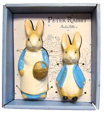 #ad Beatrix Potter Peter Rabbit Salt amp; Pepper Shakers Set Easter 2024 NEW in Box $24.99