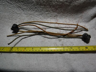 #ad 1930#x27;s 1940#x27;s ANTIQUE HEADLIGHT PLUGS PIGTAILS WEAVE WIRE #1 NEW PAIR $6.00