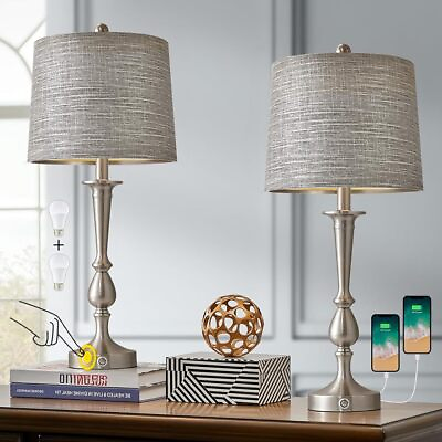 #ad USB Modern Metal Table Lamps for Living Room Bedroom Set of $60.71