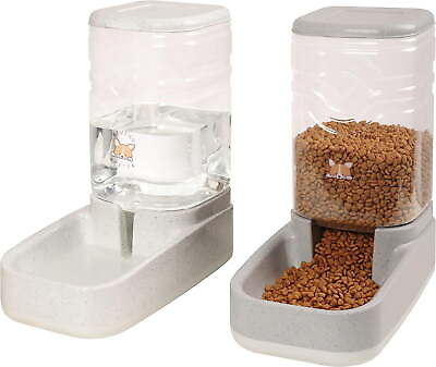 #ad Pack of 2 Automatic Dog Cat Gravity Food and Water Dispenser 3.8L 1 Gallon Each $19.91