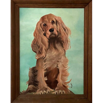 #ad Vintage Signed Irish Setter Dog Portrait quot;Zamboquot; Painting Lise Daigle #x27;72 Framed $74.99