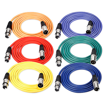 #ad Neewer 6 Pack 1M Audio Cable Cords XLR Male to XLR Female Microphone Cables $25.44