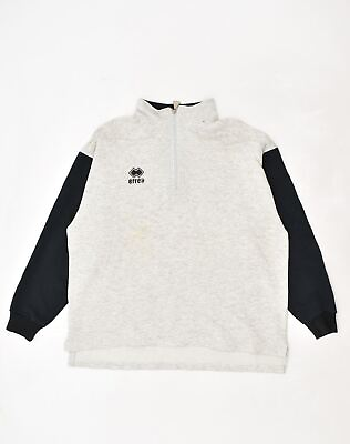 #ad ERREA Mens Zip Neck Sweatshirt Jumper Medium Grey Colourblock WI06 GBP 11.50