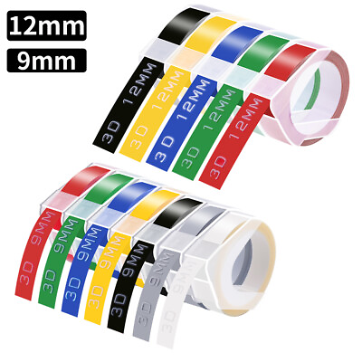 #ad For DYMO Label Maker 3D Embossing Tape Silver Yellow Clear Red Green Blue White $6.99