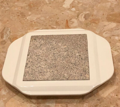 #ad telebrands stoneware granite microwave warmer hot shot heating disc 10x8.5” $12.99