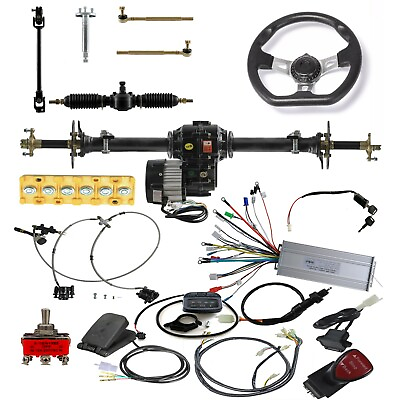 #ad 30quot; Real Differential Axle Kit 48V 1000W Electric Motor Front End Go Kart Trike $685.99