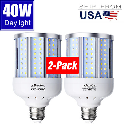 #ad 40W 280W Equivalent Daylight E26 Standard Base LED Corn Light Bulb 2 Pack $26.99