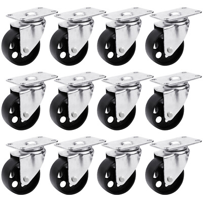 #ad 12X Industrial Cast Iron Casters Solid Heavy Duty Swivel Plate Caster Wheel 3.5quot; $65.89