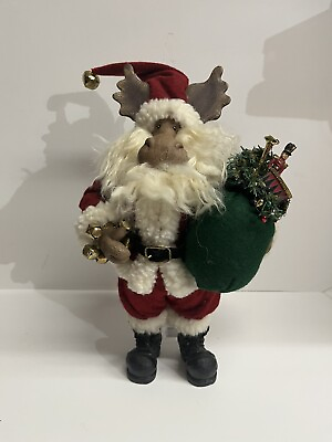 #ad VTG Snow Foolin#x27; Musical Dancin Christmas Moose Animated Santa Claus Decor 1999 $74.95
