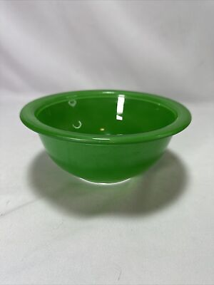 #ad #ad Vintage Pyrex Mixing Bowl 322 Green Glass Clear Bottom Primary 1 Liter $12.99
