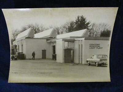 #ad Glossy Press Photo Vintage Concord Municipal Light Plant solar paneling on roof $17.00