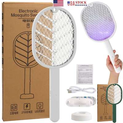 #ad Rechargeable Electric Mosquito Fly Swatter Zapper Racket Bug Insect Killer Lamp $13.39