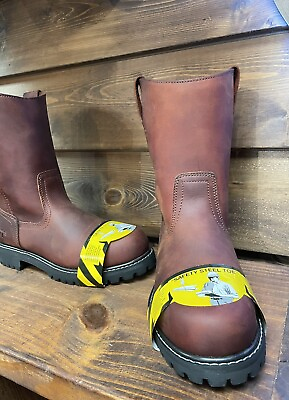 #ad Men#x27;s Genuine Leather Work Boot Round Toe Tractor Sole Steel Toe 3000V TVC700 $99.95