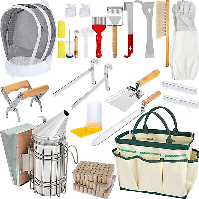 #ad Blisstime Beekeeping Supplies Starter Kit 26 Pieces All Kit Bee Hive Tools New $94.49