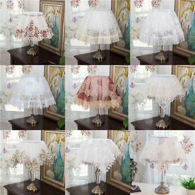 #ad #ad Vintage Lamp Shades Cover Lace Embroidery Fabric Towel Home Lamp Decoration $19.99