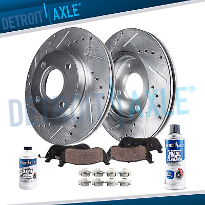 #ad Front Drilled Brake Rotors Ceramic Pads for 1993 1997 Toyota Corolla Geo Prizm $81.11