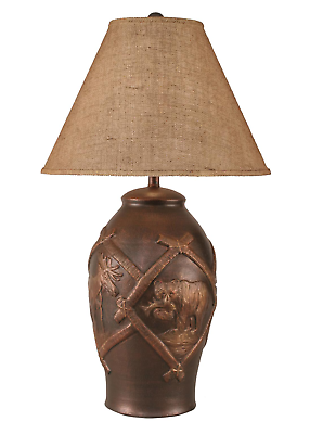 #ad Rustic Bronze Bear Moose Wildlife Country Cabin Table Lamp W Shade $217.95