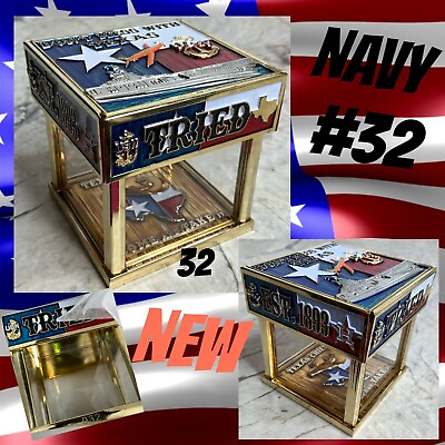 #ad USN Navy Coin Box #32 Military Collector Texas Chiefs Mess CPO Hatbox Challenge $122.19