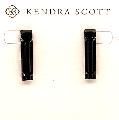 #ad Kendra Scott Gunmetal Tone and Black Glass Earrings $31.99