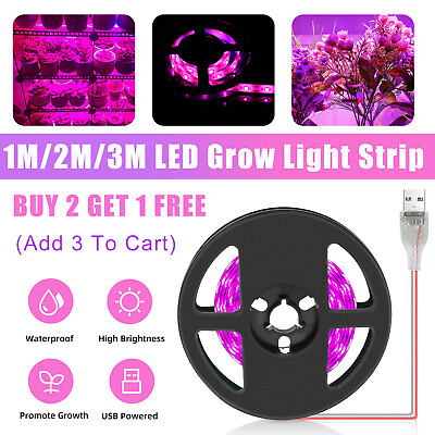 #ad USB LED Grow Light Strip Full Spectrum Strip Indoor Plant Flower Growing Lamp US $8.95