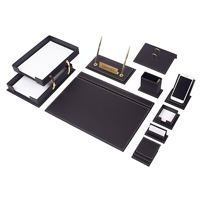 #ad Vega Leather Desk Set with 13 Accessories Desk Storage Organizer Set 13 PCS $200.00