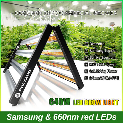 #ad 640W Foldable LED Grow Light Bar Full Spectrum Indoor Medical Plants Veg Flower $349.59