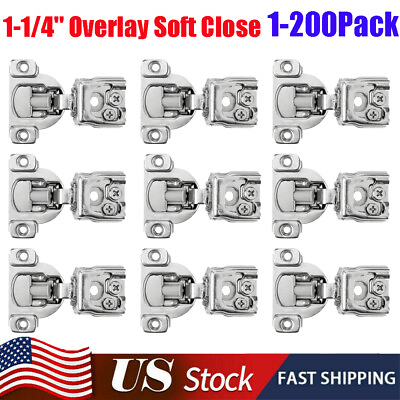 #ad 1 1 4quot; Overlay Soft Closing Face Frame Compact Hinge Kitchen Cabinet Hardware $5.99