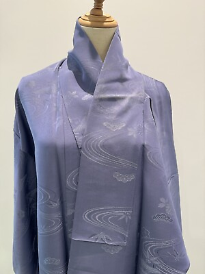 #ad Japanese Antique KIMONO Vintage SILK Dress cardigan authentic robe embroidery $65.00