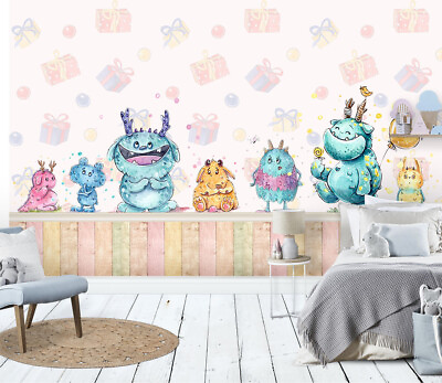 #ad 3D Cartoon Little Monster 35796NA Wallpaper Wall Murals Removable Wallpaper Fay AU $376.99