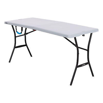 #ad 5Ft Fold In Half Table Camping Outdoor Shipping Travel Picnic Heavy Duty Dining $64.10