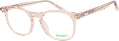 #ad New PU0261O 005 Square Transparent Crystal Pink Eyeglasses Authentic $97.65