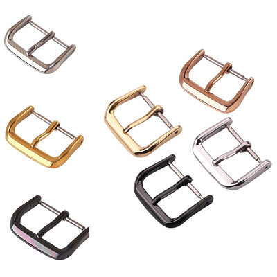 #ad 8 22mm Stainless Steel Watch Buckle Metal Watchbands Strap Clasp Gold Silver GBP 2.29