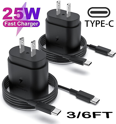#ad 25W Super USB C Fast Wall Charger Type C Cable For Samsung Galaxy S24 S23 Ultra $9.99