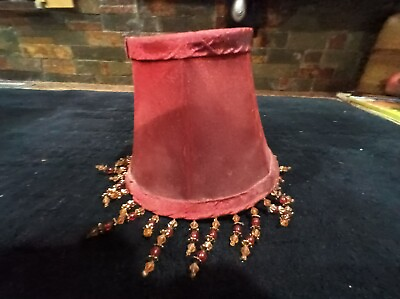 #ad Vintage 4quot; Small Beaded Lamp Shade $30.00