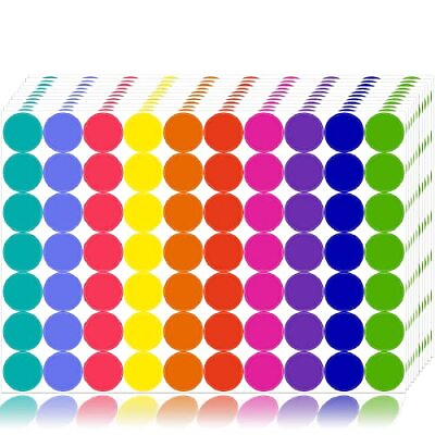 #ad 1400 PCS Colored Dot Stickers round Color Coding Labels Circle Dots Labels Stick $9.22