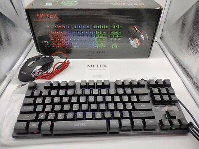 #ad MFTEK RGB Rainbow Backlit Gaming Keyboard and Mouse Combo $24.99
