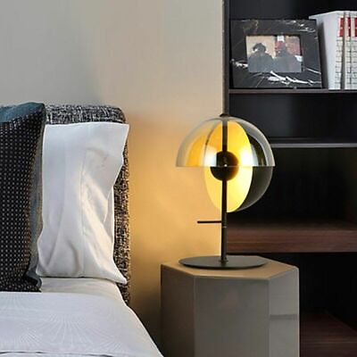 #ad LED Glass Table Lamps Metal Black Body Plated Aluminum Alloy Home Lighting Decor $409.99