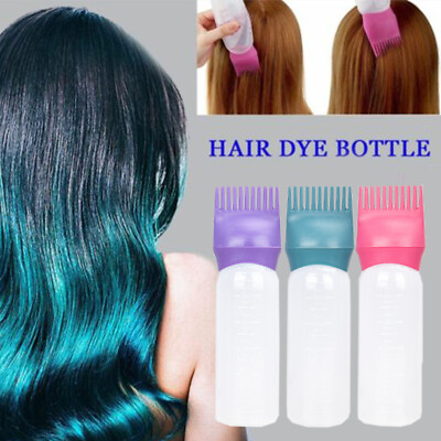 #ad Hairdressing Dye Plastic Bottle Hair Bottle With Comb Refillable Applicator US $2.79