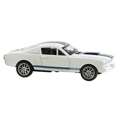 #ad 1965 Ford Mustang Shelby GT350 Scale 1:43 Die Cast White with Blue Stripes $8.99