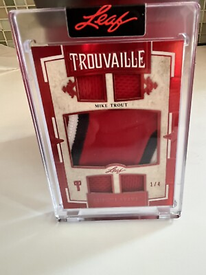 #ad Mike Trout Trouvaille Patch Game Worn 1 4 Leaf Superlative $175.00